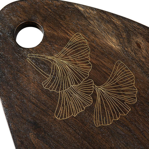 Acacia Wooden Cutting Board with Brass Inlay